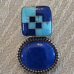 Relios By Carolyn Pollack Sterling Silver w/Turquoise & Lapis Lazuli Stones